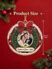 客製化照片珍珠鑽石畫裝飾品，個性化 3D 全息捕光器套件，DIY 聖誕樹與窗戶掛飾，手工紀念禮物，適合寵物愛好者、情侶、家庭、奶奶，2026 - 彩色 - 查看 4