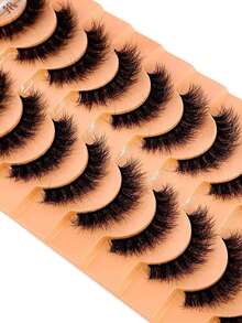 10 Pairs Soft Fluffy Natural Long 3D Mink False Eyelashes Makeup Set Mink Eyelash Extensions Short Eyelashes - Multicolor - View 3
