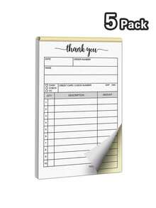 2/5 Packs Thanks Receipt Book With Cardboard, 2-Part Carbonless Invoice Order Book, Small Business Receipt & Invoice Book, Business & School Supplies, Back To School - Consolidated Order - View 9