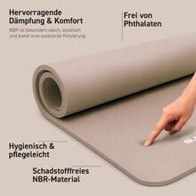 Gymnastikmatte Premium - rutschfeste Fitness- & Yogamatte - Beige-Karamell - Übersicht 2