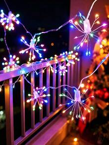 Lampu Hias LED Bentuk Kembang Api, Lampu Strip Berubah Warna RGB, Cocok untuk Dekorasi Rumah, Kamar Tidur, Dapur, TV, Pesta Liburan, Natal - M32 - Senar Kembang Api - View 4