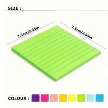 1/4/8pcs 8-Color Fluorescent Lined Sticky Notes, High Aesthetic, Paper Surface With Horizontal Grid Pattern, Smooth Writing Experience, Self-Adhesive Backing For Firm Attachment, Resistant To Peeling, Back To School, Christmas, Halloween, Thanksgiving Gifts - one-size - View 16