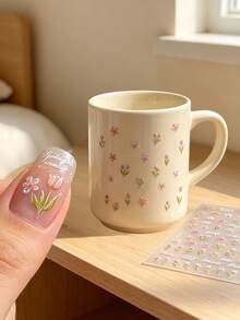 1 Set Tulip Flower & Rabbit Star Decor Stickers, Embossed Floral And Silver Metal Outline Transparent PET Decals, Spring Aesthetic Small Pattern Stickers For Phone, Camera, Water Bottle, Notebook, Headphones DIY Craft Accessories - Embossed Tulip - View 3