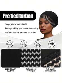 2/1pc Women's Solid Color Headscarf, Upgraded Lace Trim, Fashionable Versatile Hat, Casual Comfortable Daily Wear - Multicolor - View 4