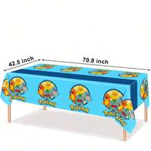 3pcs/1pc Cartoon Anime Character Theme Tablecloth, Christmas Decoration Set, Tablecloth, Party Happy Birthday Decor, Yard Use, Room Decoration, Perfect For Birthday Parties And Holiday Gatherings. Best Party Gift For Friends And Couples - Multicolor - View 3