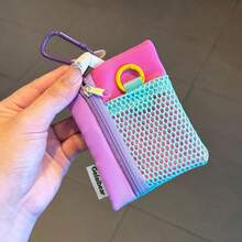 1pc Super Useful Mini Coin Pouch Phone Lanyard Multifunctional Card Holder Key Earphone Portable Square Small Bag - Multicolor - View 11