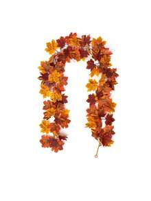 5/2/1pc - Autumn Maple Leaf Wreath, 5.6ft Artificial Maple Leaf Autumn Wreath, Hanging Autumn Vine Tabletop Decor - Durable And Reusable, Suitable For Thanksgiving Family Gathering, Front Door Autumn Decor, Room Decor, Room Decor, Home Decor, Autumn Home Decor, Christmas Home Decor - Multicolor - View 8