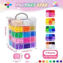 4500 Pieces Rainbow Large Hole Pony Beads, Assorted Color Plastic Beads With Portable Stackable Storage Box, DIY Bracelets Necklaces Keychains Handmade Craft Jewelry Making Supplies - A - View 2