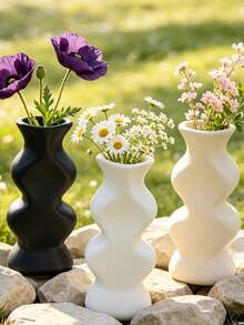 1Pc Strange Curved Wave Shaped Resin Art Vase, Sculptural Irregular Nordic Table Decor, Mid Century Niche Aesthetic Flower Arrangement Ornament For Home Shelf Display, Unique Gift Choice For Art Lovers - Twisted Vase - View 11