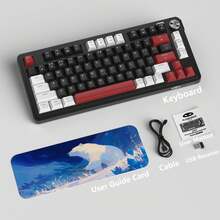 MageGee GK950 Bluetooth/2.4G/Wired Membrane Keyboard, Adjustable RGB Backlight, 80 Keys, Rotary Knob For Volume & Light Control, 4000mAh Battery, Silent Typing Keyboard, Suitable For Laptop,/PC/Tablet/Study/Family/Gift/Work/Gaming - View 10