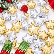 5/10/20PCS Classic Christmas Star Beads 20mm Sparkling Golden Silvery Acrylic Focal Beads For Jewelry Making DIY Phone Chain & Gift - Star - View 1