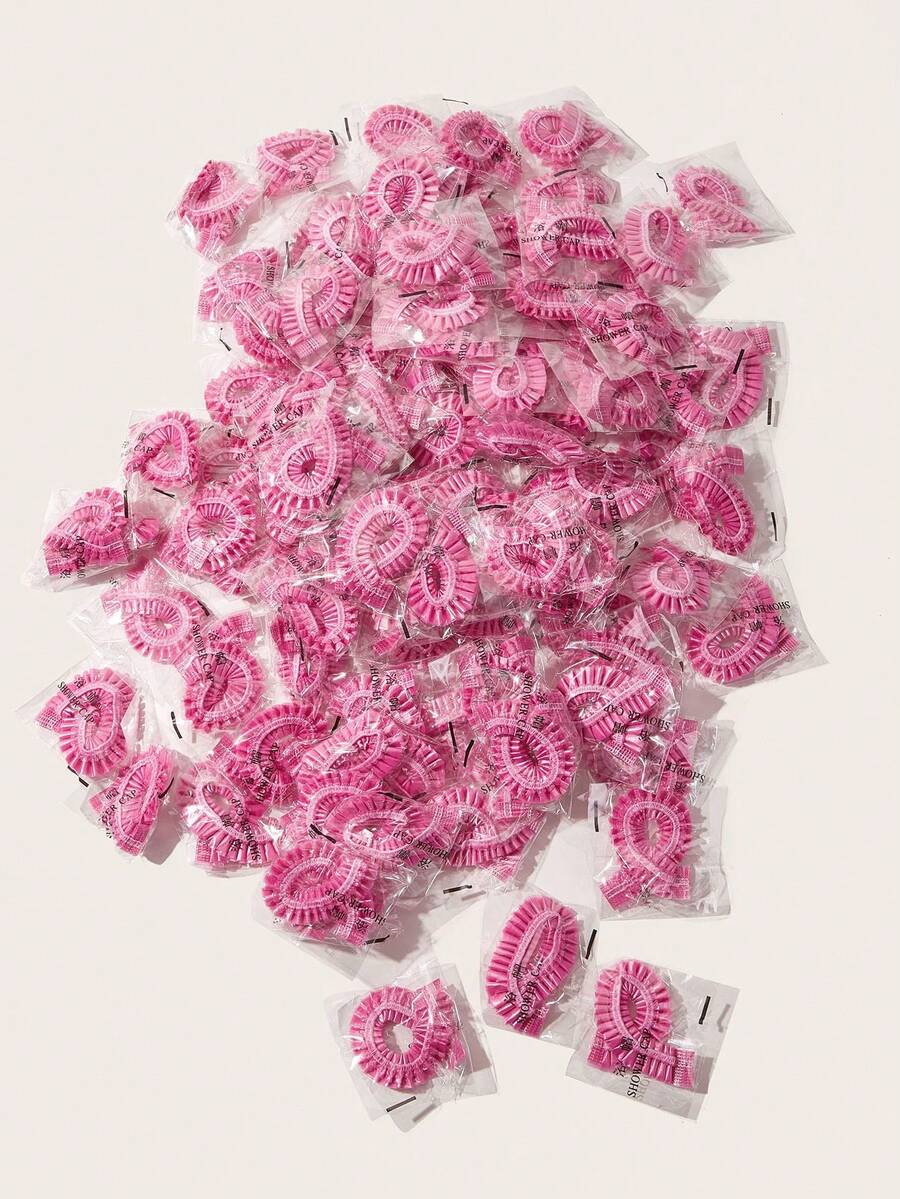Hair Care Disposable Shower Cap Individually Packaged 10 Pieces - Pink - View 1