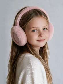 1Pc Kids Winter Earmuffs Warm Ear Muff Girls Boy Cute Furry Ear Warmers Foldable Ear Covers For Cold Weather - Multicolor - View 4