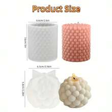 2pcs Premium 3D Foam Candle Silicone Molds - Suitable For DIY Handmade Spherical Resin Crafts, Easy Release, Durable Design, Perfect For Home Decor And Handmade Candles, Candle Molds - Foam - View 3