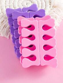 2pcs Sponge Toe Separators Nail Art Tools, Premium Nail Painting And Polishing Tool Set, Soft High-Density Sponge, Suitable For Nail Polishing, Nail Salon, Home Use, Makeup Storage, Room Decor - Multicolor - View 3
