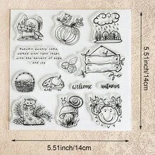Thanksgiving Autumn Transparent Silicone Stamps, Turkey, Pumpkin, Rabbit, Autumn Text Pattern Rubber Stamps, Suitable For Greeting Card Making, Scrapbooking, DIY Paper Crafts - Thanksgiving-1 - View 14