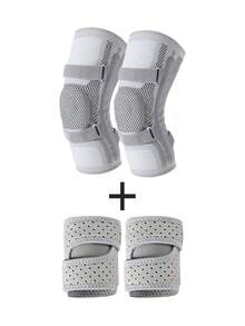 1set,Adjustable Knee Support Brace, Breathable Mesh Knee Compression Sleeve With Dual Spring Stabilizers & Silicone Patella Pad, Non‑Slip Knee Protector For Running Gym Workout Sports Daily Wear For Men Women,Halloween Gifts - Multicolor - View 2