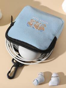 1 buah Dompet Koin Mini Motif Beruang, Penutup Resleting, Kantong Kecil dengan Kait Putar untuk Earphone, Koin, Kunci, dan Barang Kecil Lainnya, Dapat Digantung di Ransel - MultiWarna - View 5