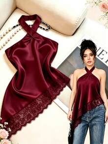 Women Tankinis - Burgundy - View 1