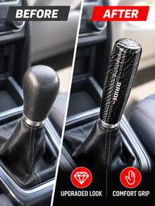 1 buah Tombol Tuas Persneling Paduan Aluminium, Gagang Tuas Persneling Pengganti Logam untuk Interior Mobil, Pilihan Label Acak - hitam - View 3