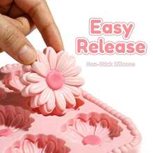 1pc Multi-Cavity Daisy Flower Mold - Baking Cake Decoration, Aromatherapy Handmade Soap DIY Mini Flower Shape Silicone Mold, Soft Elastic Easy Release, Multi-Purpose - A - View 4