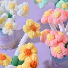 Puff Flower Twisted Pen, Line Drawing Weaving Flower Neutral Pen, Office Gift, Quick-Dry Pen For Exam Practice - Multicolor - View 4