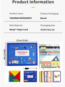 Children's Magnetic Tangram Geometric Magnetic Stickers Intelligence Puzzle Kindergarten Educational Teaching Aid Educational Magnetic Toy - Multicolor - View 3
