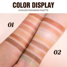 HANDAIYAN Palet Eyeshadow Nuansa Hangat, Set Eyeshadow Matte Berkilau Cokelat Emas Merah Muda untuk Riasan Natural dan Tampilan Smoky - MultiWarna - View 7