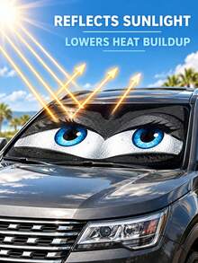 Windshield Sun Shade, Car Front Windshield Sun Visor, Sun Visor Protection, Foldable 190T Sun Visor, Keep Vehicle Cool - Interesting Eyes - View 5