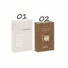 2pcs/1pc Paper Aesthetic Decorative Books, Coffee Table Book Decor - Faux Decorative Books For Decoration - Home Tabletop Decor - Nightstand Decor - Home Bookshelf Decor - Brown and White - View 14
