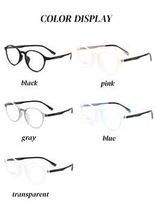 Ultralight Retro Small Oval Glasses Man And Women Rubber Titanium High Quality Protect Eyeglasses Frame Suitable For Daily Wear Transparent Glasses - A - View 3
