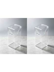 Clear Acrylic Flip‑Lid Dispenser Storage Box, Dust‑Proof Countertop Organizer For Coffee Shop Bar, Suitable For Straws, Coffee Capsules, Desktop Storage Container For Home & Commercial Use - Multicolor - View 12