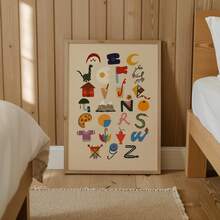 1pc Alphabet Chart Print, Children's Alphabet Wall Art Nursery Decor Nursery Educational Learning Fun Classroom Print Canvas Wall Art Posters For Room - Multicolor - View 7
