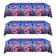1pc Cartoon Character Theme Tablecloth, Christmas Decoration Set, Tablecloth, Party Happy Birthday Decoration, Yard Use, Room Decor, Perfect For Birthday Parties And Holiday Gatherings. Best Party Gift For Friends And Couples - Multicolor - View 6