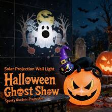 Lampu Dinding Proyeksi Luar Ruangan Bertema Hantu Putih Bertenaga Surya, Pencahayaan Dekoratif Halloween yang Meningkatkan Suasana. Bodi lampu yang kompak dan indah memproyeksikan Hantu Putih yang lucu, Pohon Layu, Batu Nisan, Bulan Purnama, Kelelawar, Jaring Laba-laba, dan elemen visual Halloween klasik lainnya, gambar proyeksi yang jernih dan hidup, dengan mudah menciptakan suasana liburan. Dilengkapi dengan Panel Surya Efisiensi Tinggi - Lampu dinding proyeksi hantu putih salju Halloween multiwarna versi Q - View 6