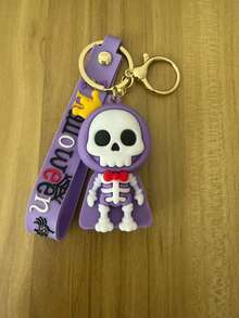 1pc Halloween Pumpkin Keychain, Cute Cartoon Pumpkin Pendant, Soft Rubber Key Ring, Car Charm, Bag Accessory, Holiday Gift - Multicolor - View 14