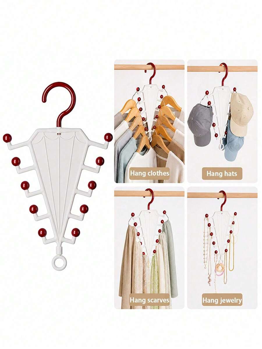 Space Saving Hangers For Clothes V Shaped Double.360° Rotating Triangular Wardrobe Storage Rack,Combinable Multi-Functional Bathroom Clothes Rack Behind The Door, Saves Space. Clothing Rack Clothing Storage Apartment Dormitory Bedroom Wardrobe - Multicolor - View 1