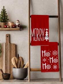 2 buah Handuk Dapur Minimalis Motif Salju, Permen, Pohon Natal, Ukuran 40*60cm, Bahan Mikrofiber Lembut, Cocok untuk Dapur Rumah, Restoran, Aktivitas Luar Ruangan, Berkemah, Pembersih Meja, Kain Lap Piring, Handuk Tangan, Aksesoris, Handuk Dapur Tema Liburan Natal Musim Dingin, Hadiah Liburan - MultiWarna - View 6