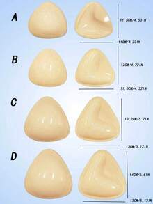 2pcs/Pack Women's Double-Sided Adhesive Push-Up Breast Pads, Bikini Inserts Suitable For Regular Bras, Swimwear, Sports Bras - Khaki - View 7