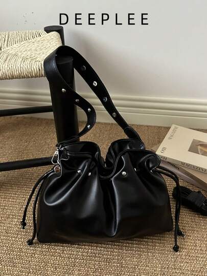 Nuevo bolso de estilo vintage, diseño con cordón, gran capacidad. Adecuado para fiestas, salidas, vacaciones, compras y uso diario. Se puede usar para guardar monedas y teléfonos. Un bolso ideal para mujeres profesionales, estudiantes universitarias y mujeres que necesitan llevar artículos para viajar. Para las mujeres que buscan un estilo elegante, es una excelente opción.