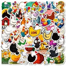 56Pcs Funny Cartoon Chicken Doodle Stickers, Cute Rooster & Hen Decals For Journal And Stationery DIY Decor - 56PCS - View 11