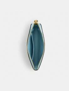 Coach Iconic Canvas Striped Rounded Zipper Clutch Bag - Blue - View 4