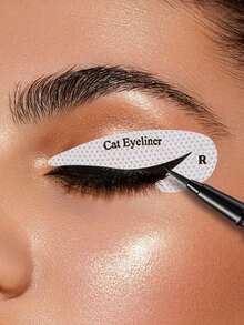Set Stensil Eyeliner dan Eyeshadow Profesional 128/64/2 Buah, 4 Gaya, Termasuk Alat Bantu Eyeshadow dan Eyeliner Perekat - Set Stensil Makeup Non-Woven, Cocok untuk Semua Jenis Riasan Mata, Eyeshadow, Riasan Panggung, Perlengkapan Perjalanan - MultiWarna - View 2