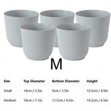 Thickened Slouchy Desktop Vertical Stripe Round Plastic Hydroponic Planter For Butterfly Orchid And Snake Plant, Anti-Ceramic Flower Pot, Minimalist Versatile Matte Solid Color, Suitable For Living Room, Bedroom, Office, Windowsill, Succulents And Pothos, Large And Small Sizes Available - Minimalist Flower Pot - View 18