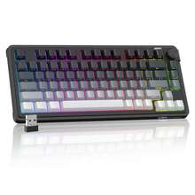 MageGee GK950 Bluetooth/2.4G/Wired Membrane Keyboard, Adjustable RGB Backlight, 80 Keys, Rotary Knob For Volume & Light Control, 4000mAh Battery, Silent Typing Keyboard, Suitable For Laptop,/PC/Tablet/Study/Family/Gift/Work/Gaming - View 4