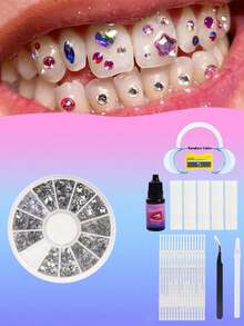 12-Piece Mini Resin Irregular Tooth Decor Set, Creative DIY Jewelry Tooth Gemstones, Suitable For Party And Holiday Accessories - Multicolor - View 2