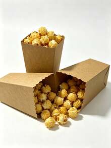 100/48/36/24/1pc White Popcorn Boxes, 2 X 4.5 X 3 Inch Mini Popcorn Boxes, Suitable For Movie Night Decoration, Christmas/Halloween - Brown - View 3