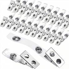 20pcs/30pcs Klip Lencana Logam dengan Tali PVC Transparan, Cocok untuk Kartu Identitas dan Pemegang Lencana, Lencana ID Sekolah (20pcs/30pcs) - Beraneka warna - View 1