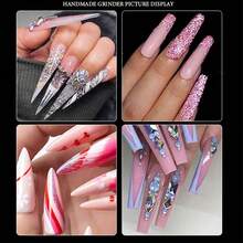 144pcs/Box Colorful Transparent Long Coffin/Oval Nail Extension Tips, Full Cover Extension Nail Molds, Suitable For UV Gel Acrylic Nails, Includes 12 Sizes, With Scale And U-Shaped Tip, Can Be Used For DIY Extended Artificial False Nails - Multicolor - View 4
