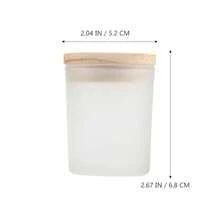 FONDOTIN キャンドルカップ 2個セット ガラス製 木製蓋付き キャンドル容器 2.68×2.05×2.05インチ Diyキャンドル作り 寝室 リビング オフィス用 シンプルデザイン - 写真のように - チェックする 3
